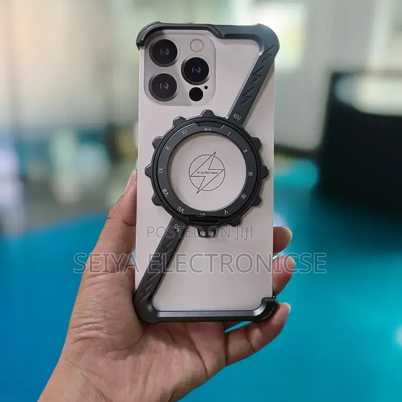 Z-Shaped Aluminum Phone Case 360° Rotating Magnetic Gear Stand
