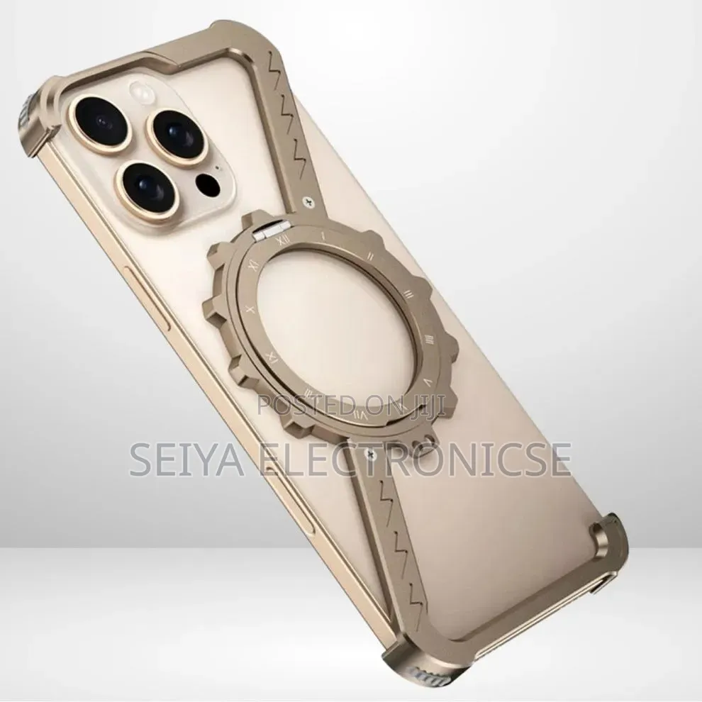 Z-Shaped Aluminum Phone Case 360° Rotating Magnetic Gear Stand