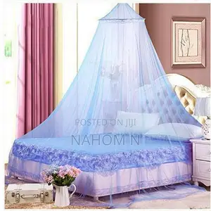 Blue, Circular Ceiling-Hanging Canopy Mosquito Net.