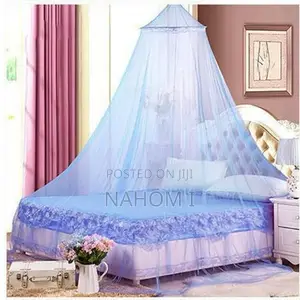 Blue, Circular Ceiling-Hanging Canopy Mosquito Net.