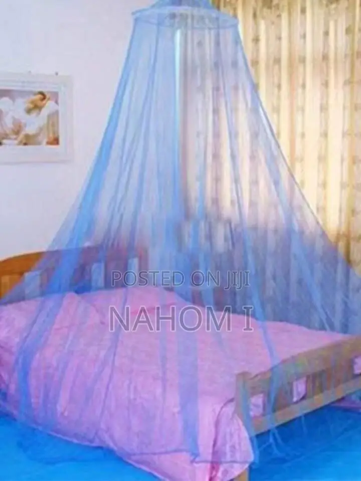 Blue, Circular Ceiling-Hanging Canopy Mosquito Net.