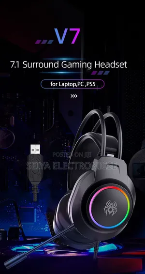 YORO V7 RGB Gaming Headset Lighting Graphics.