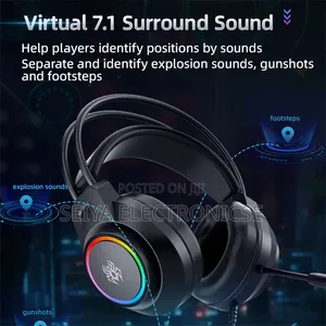 YORO V7 RGB Gaming Headset Lighting Graphics.