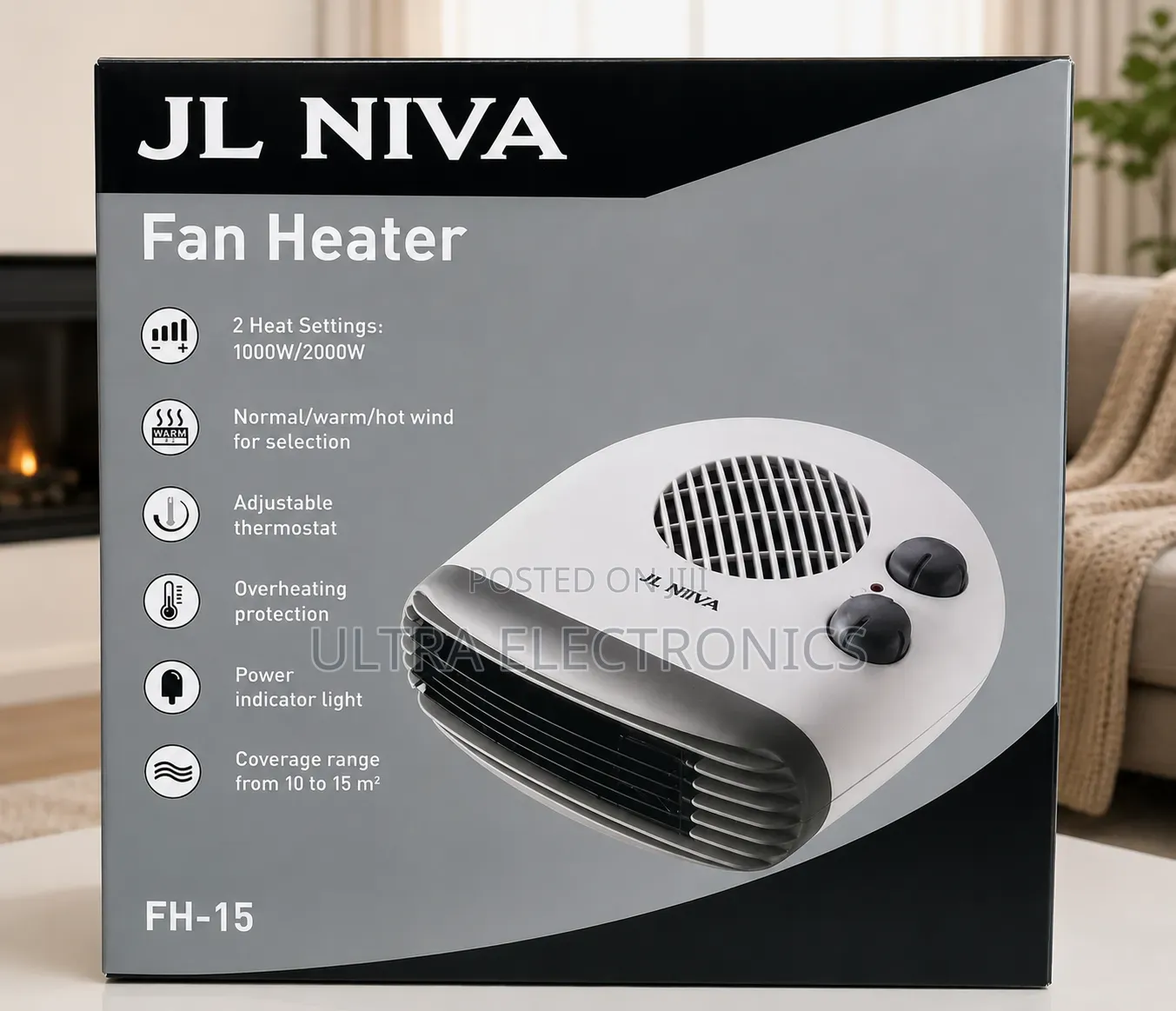 JL NIVA FH-15 Fan Heater Stay Warm and Comfortable With theFan Heater