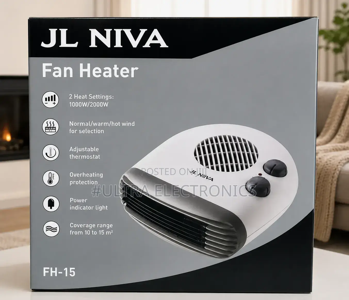 JL NIVA FH-15 Fan Heater Stay Warm and Comfortable With theFan Heater