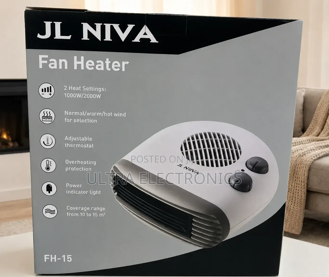 JL NIVA FH-15 Fan Heater Stay Warm and Comfortable With theFan Heater