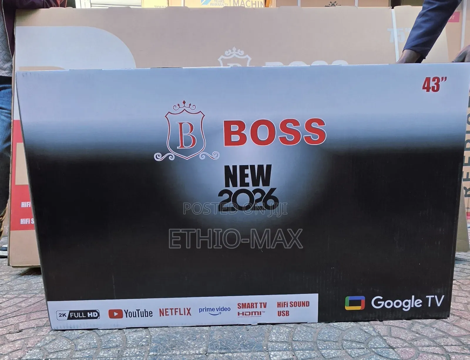 Boss TV 43" Smart Google TV Frameless Design New 2026