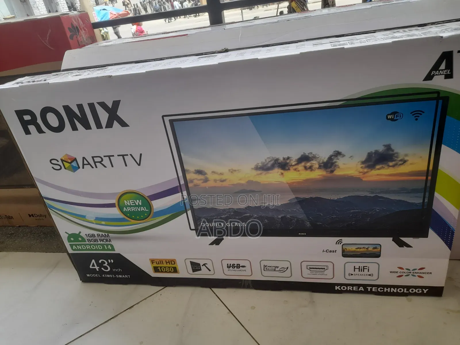 RONIX SMART LED TV 43 INCH Andraid Doubel Gelass 2026 Quality Hifi