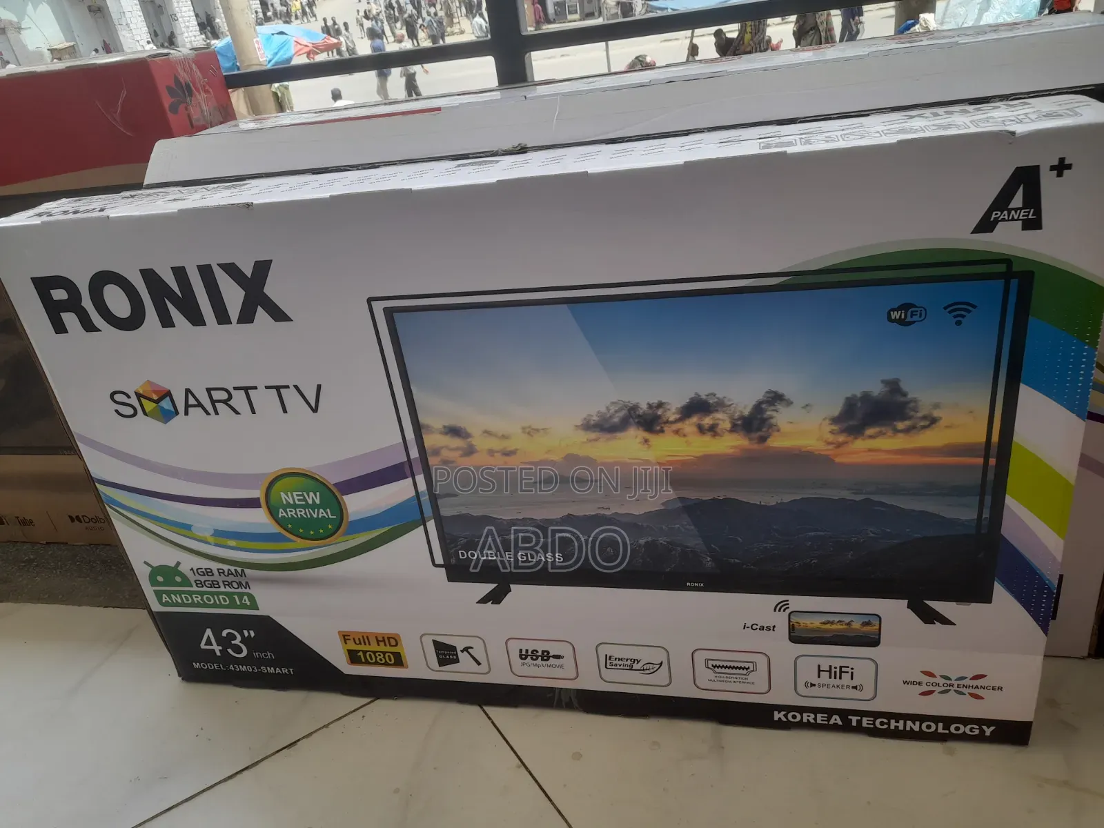 RONIX SMART LED TV 43 INCH Andraid Doubel Gelass 2026 Quality Hifi