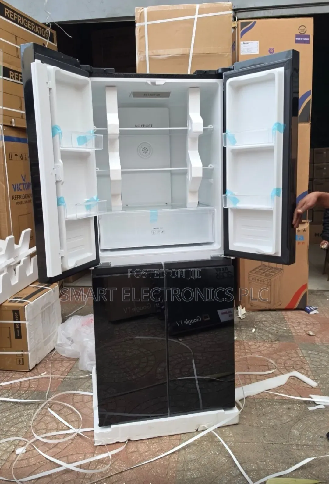 Boss Refrigerator, Designed With a Modern Black Glass Finish Advanced
