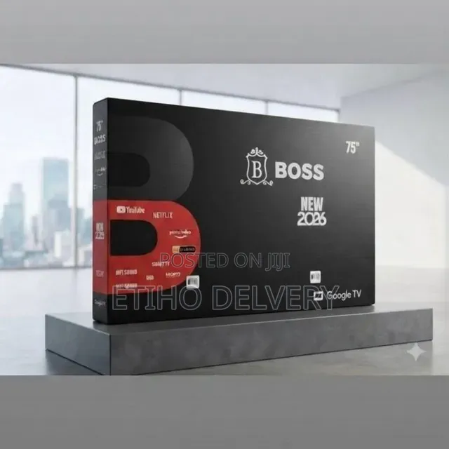 ￼ This Is a 75-Inch BOSS Brand Smart Google TV, Featuring UHD Res