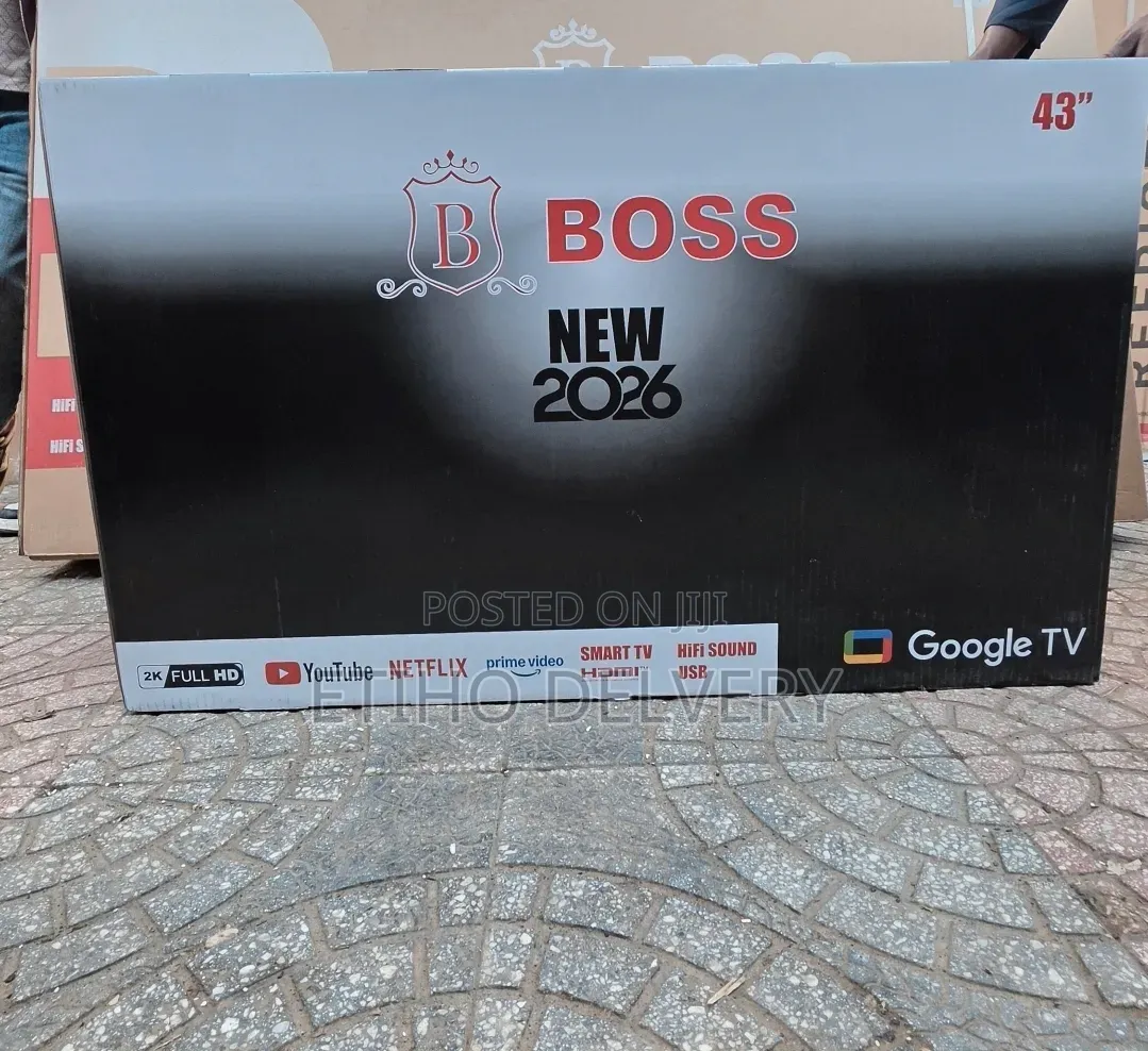+1 This Is a 43-Inch Boss Branded TV Labeled as a "New 2026" Model.