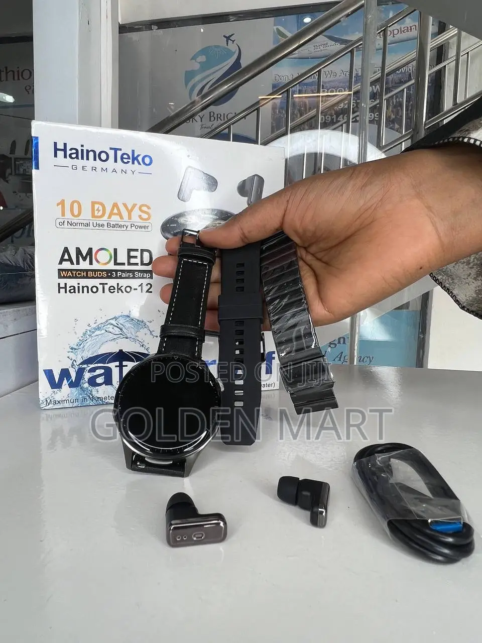 2 በ 1 Haino Teko-12 Smart Watch + Earbuds