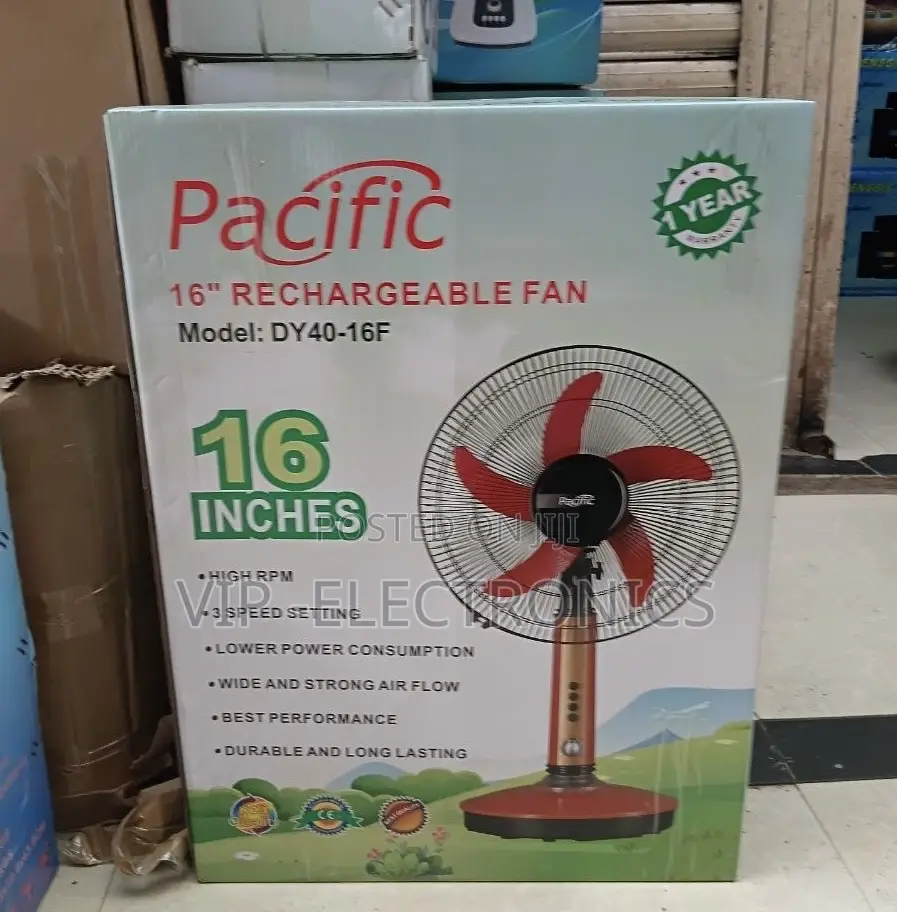 Pacific Rechargeable Table Desk Fan 16”inch – Model DY40-16F