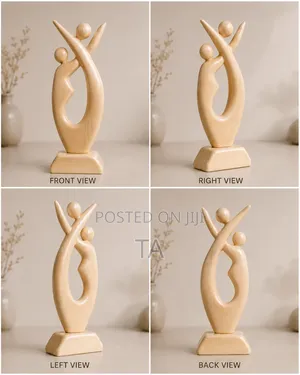 Handcrafted Austria Wood Couple Sculpture