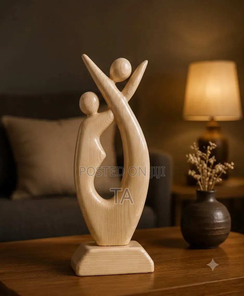 Handcrafted Austria Wood Couple Sculpture