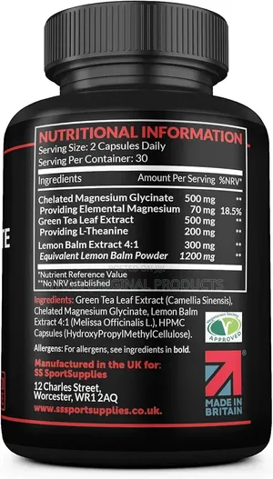 L-Theanine Lemon Balm Extract Chelated Magnesium Glycinate -