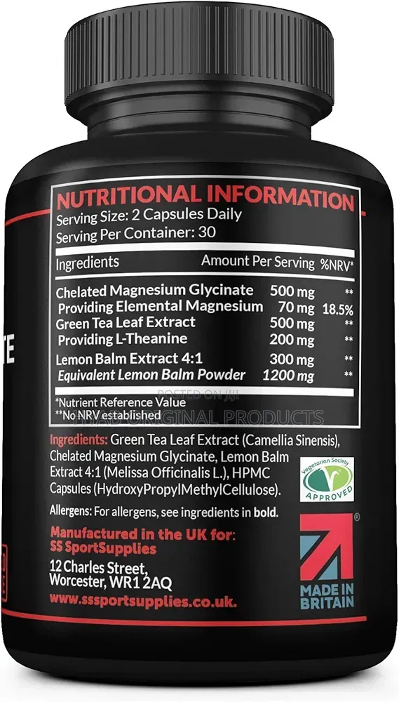 L-Theanine Lemon Balm Extract Chelated Magnesium Glycinate -