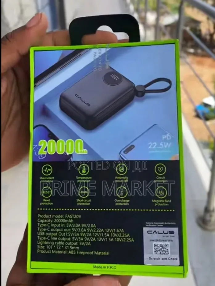 Calus 20,000mah Fast209 Power Bank | 22.5w Fast Charge