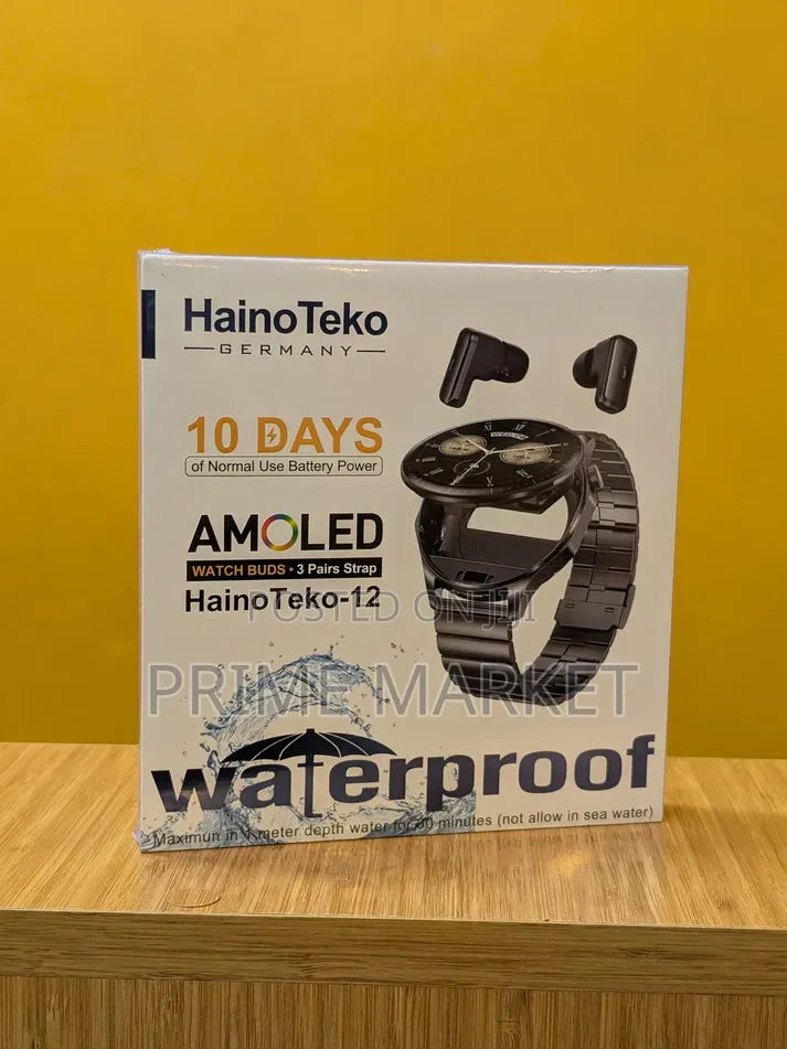HainoTeko 12 Smartwatch + Hidden Wireless Earbuds +10 Days Battery