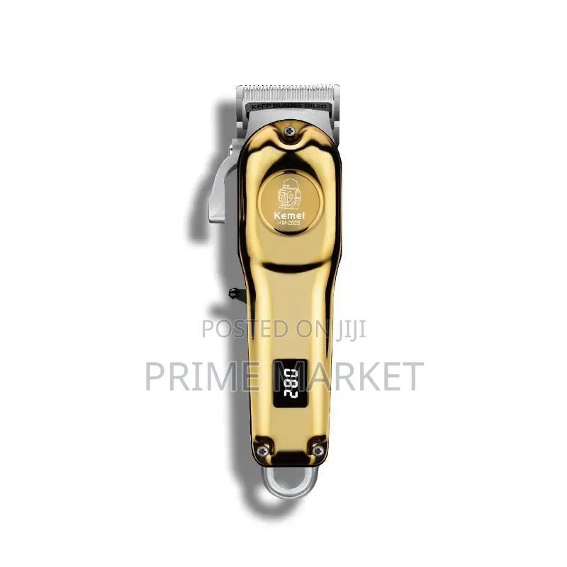 Kemei KM-2628 Professional Hair Clipper | Metallic Gold + LCD Display