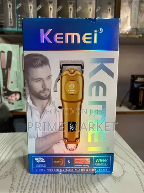 Kemei KM-2628 Professional Hair Clipper |Metallic Gold + LCD Display