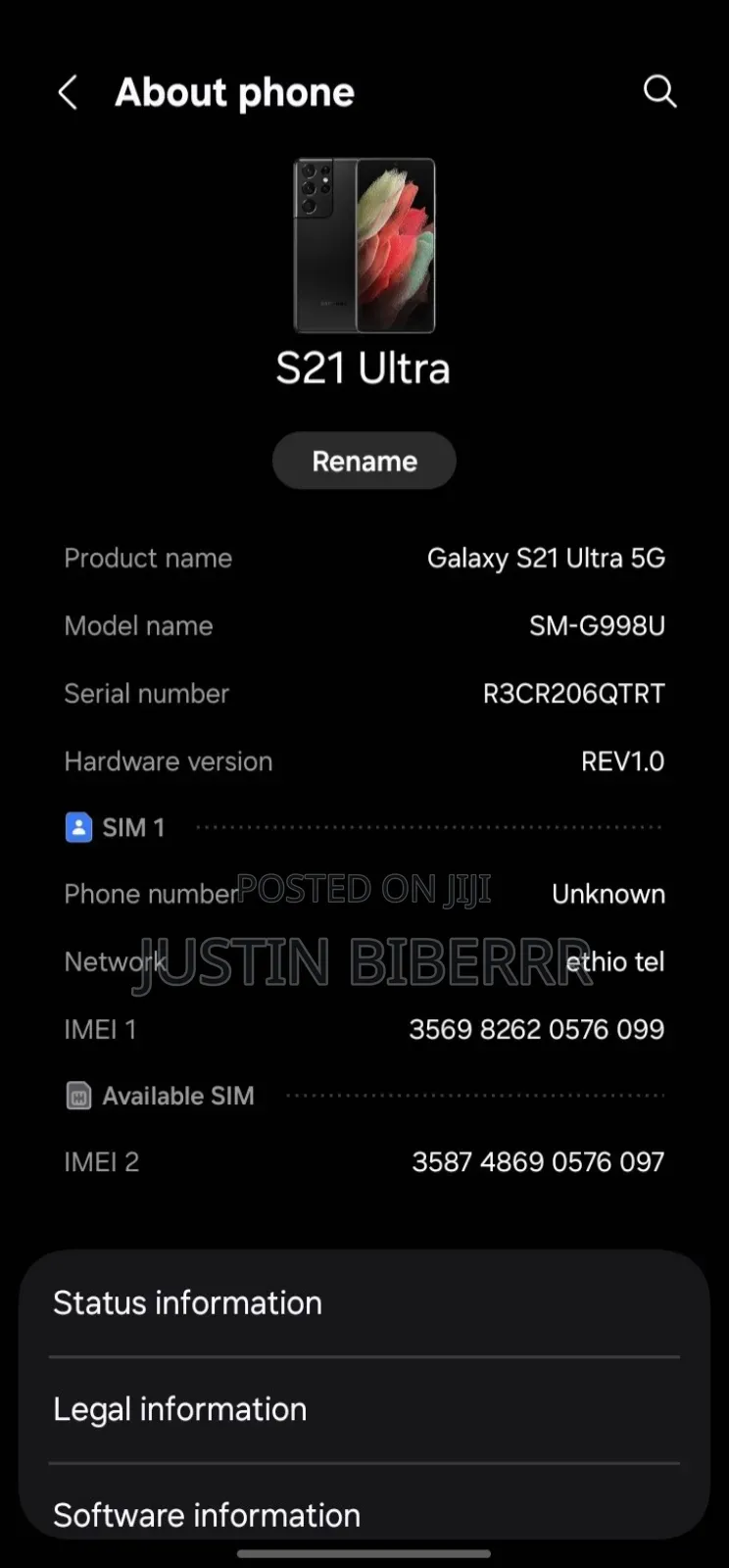 New Samsung Galaxy S21 Ultra 5G 128 GB Black