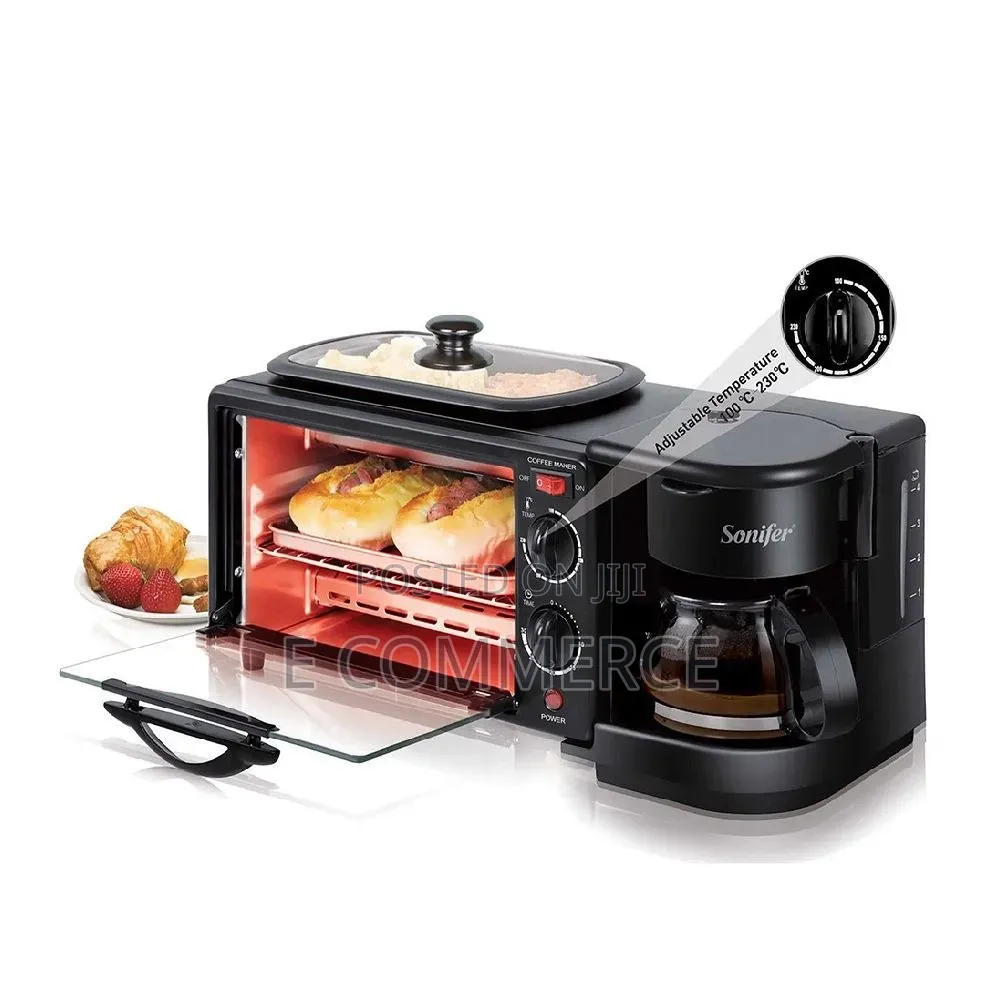 Sonifer Multifunctional 3 In1 Breakfast Maker Oven+grill+coffee Maker