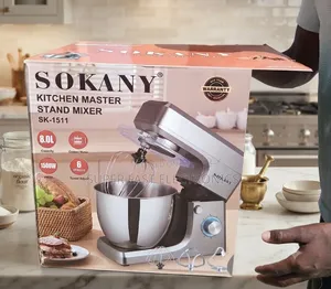 SOKANY Stand Mixer – 8L Stainless Steel Bowl, 1500W, 6-Speed Electric