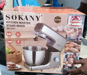 SOKANY Stand Mixer – 8L Stainless Steel Bowl, 1500W, 6-Speed Electric