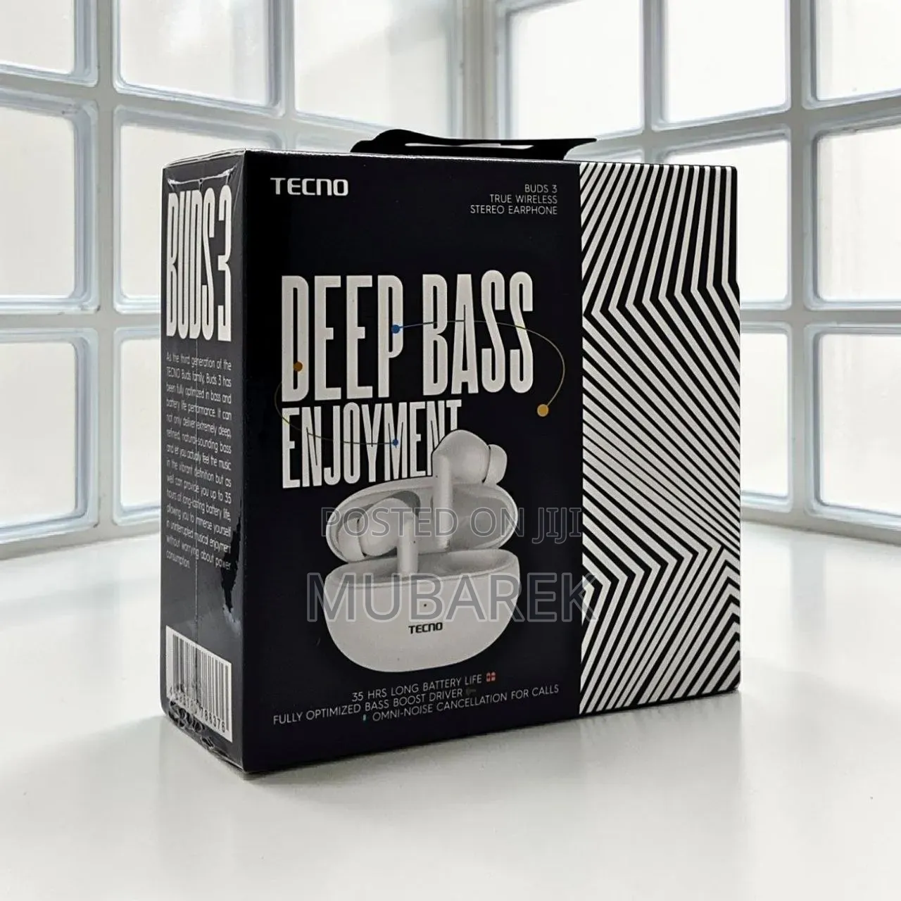 TECNO Buds 3 TWS Earbuds - 35 Hours Playtime Bass
