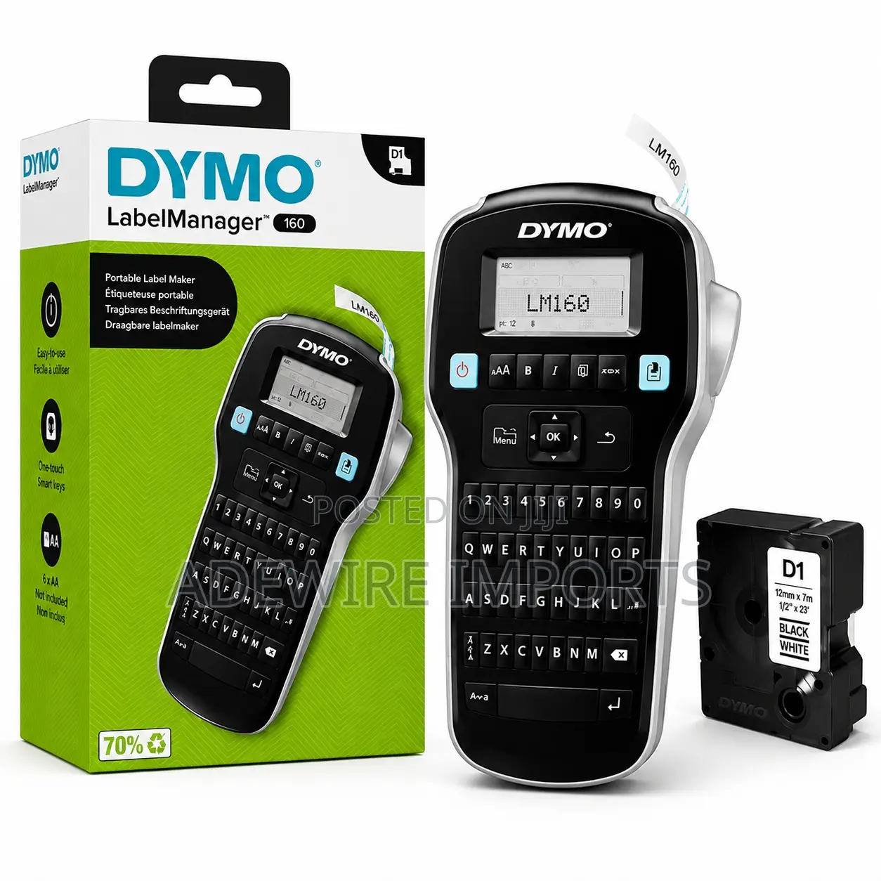 DYMO LabelManager 160 Portable Label Maker (D1 Label Printer)