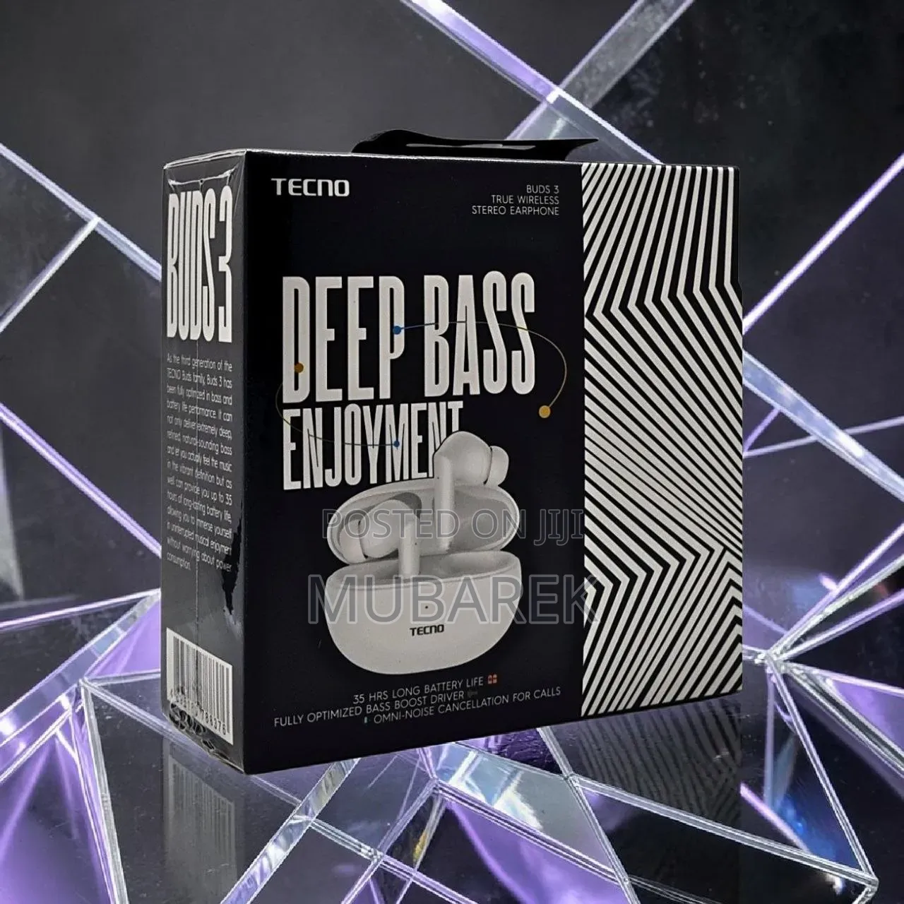 TECNO Buds 3 Wireless Earphones - Heavy Bass Driver