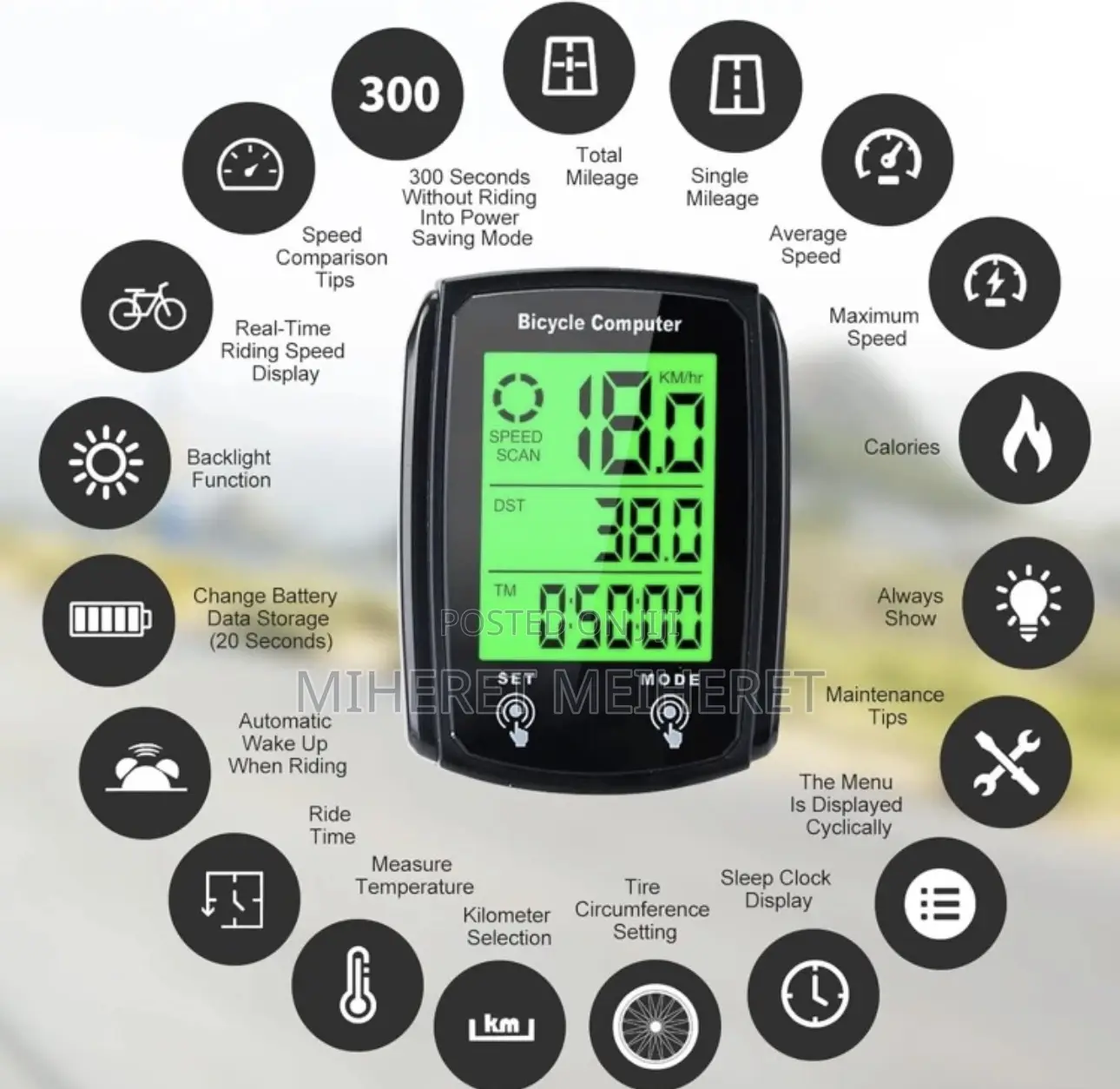 Multifunctional Wired Bicycle Computer, Bike Speedometer Odometer,