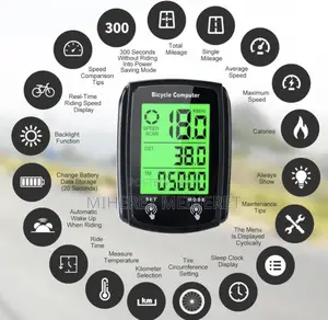 Multifunctional Wired Bicycle Computer, Bike Speedometer Odometer,