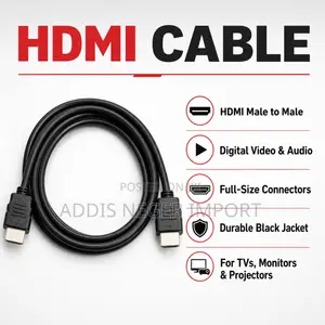 HDMI Male-to-Male Digital Audio Video Cable – Black