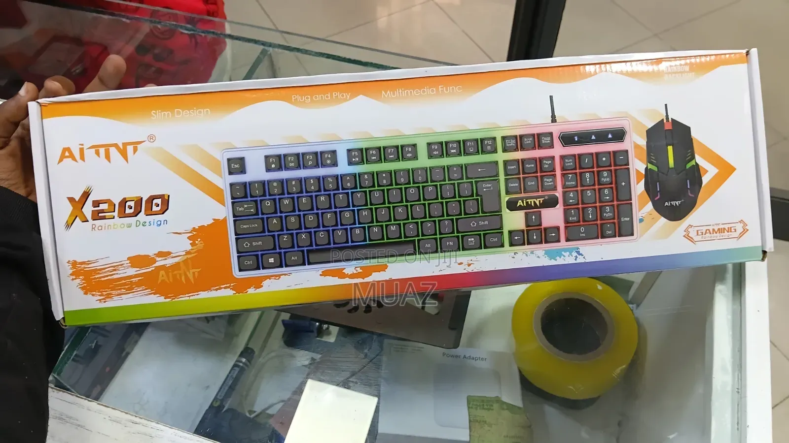 AITNT X200 Rainbow Gaming Keyboard Mouse Combo