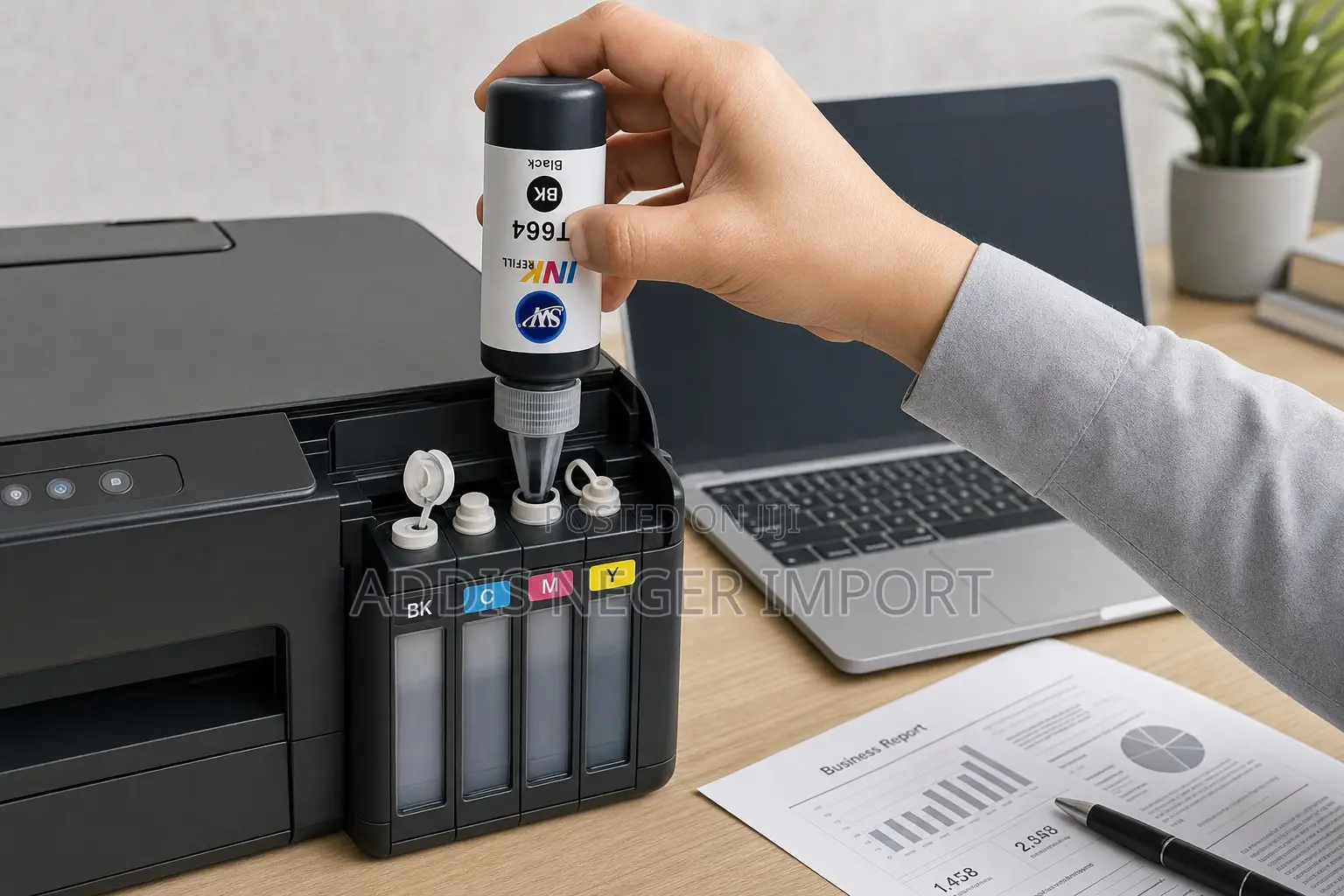 SW T664 Black Printer Ink Refill Bottle