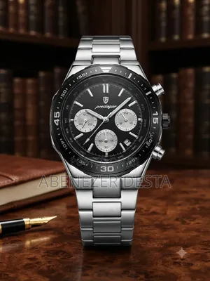 Poedagar Belmont Men's Wristwatch Featuring a Stainless Steel Bracelet