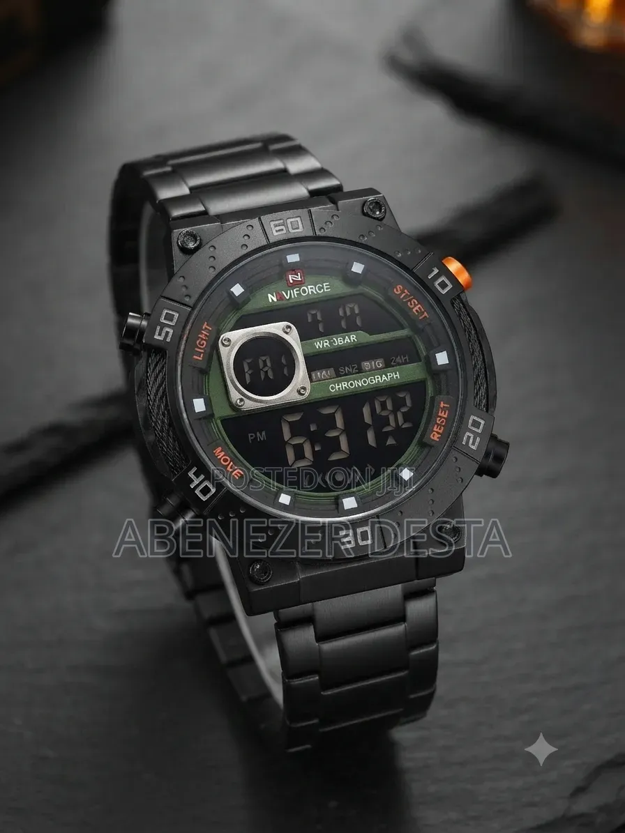 Naviforce NF9241T Men's Watch Features a Durable Black Silicone Strap