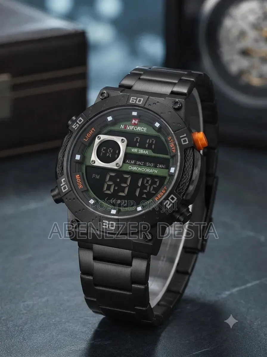 Naviforce NF9241T Men's Watch Features a Durable Black Silicone Strap