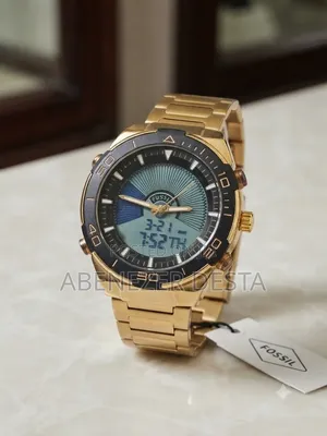 Fusil Men's Gold-Toned Analog-Digital Quartz Watch.