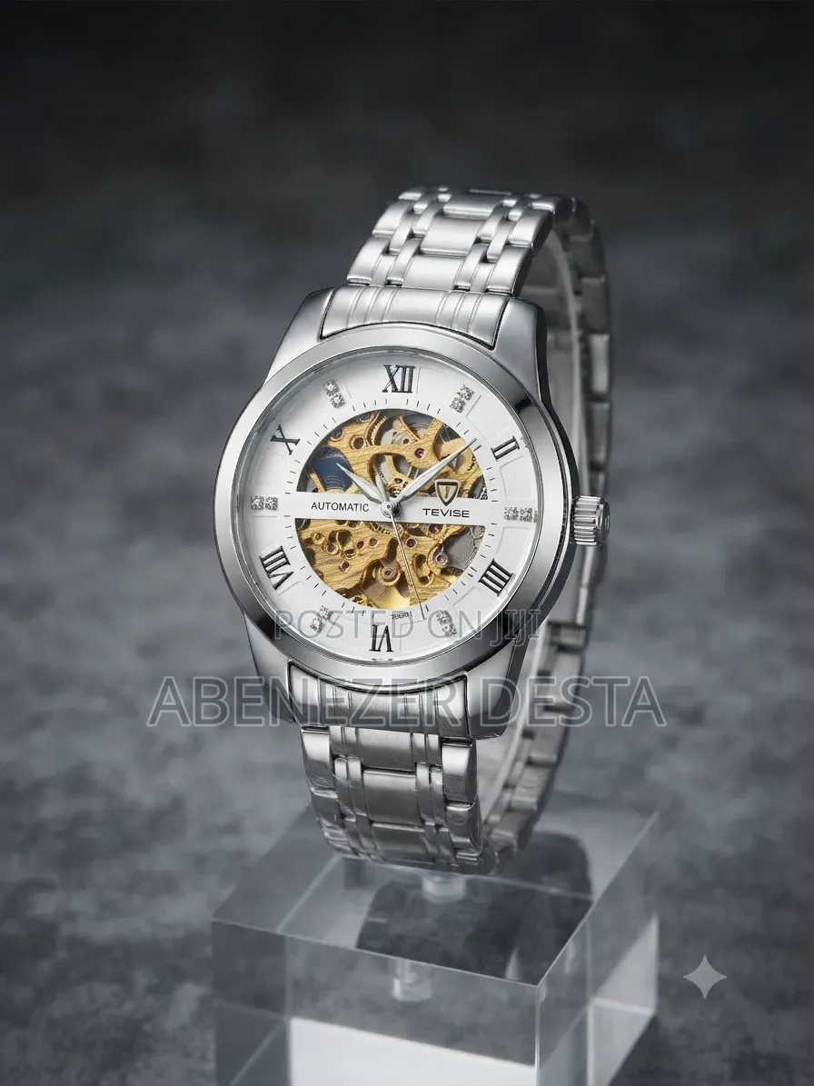 Tevise Watch Features Silver Stainless Steel Band and a Skeleton Dial