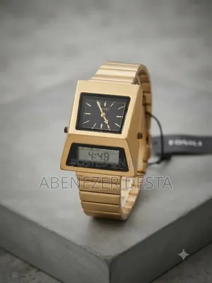 Gold-Tone Giordano Men's Analog-Digital Watch Distinctive Triangular