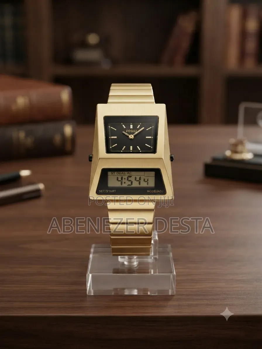 Gold-Tone Giordano Men's Analog-Digital Watch Distinctive Triangular