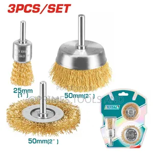TOTAL 3PCS Brass Wire Brush Set 25mm