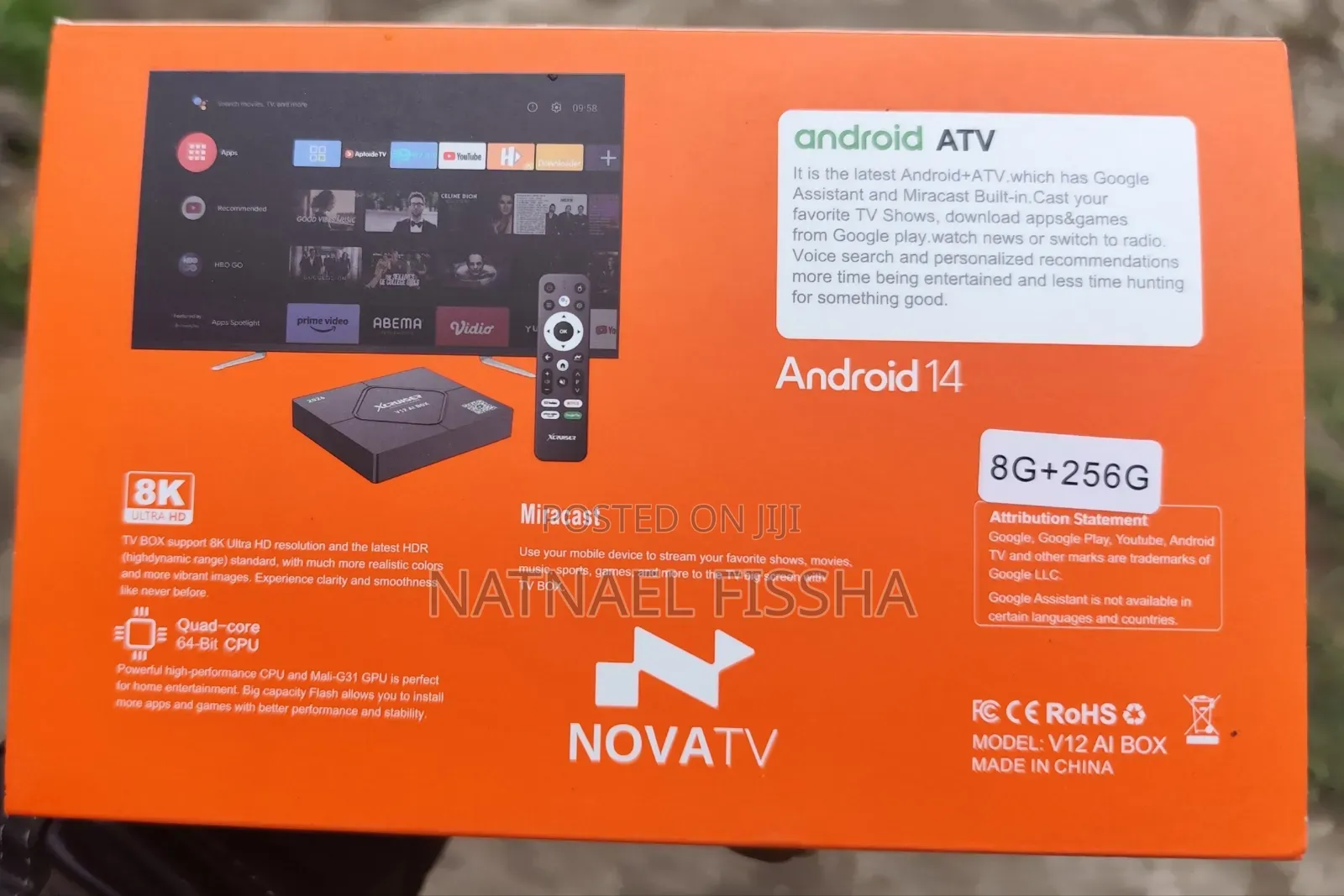 Xcruiser V12 Ai Box Android TV Box (TV Smart ማድረጊያ)