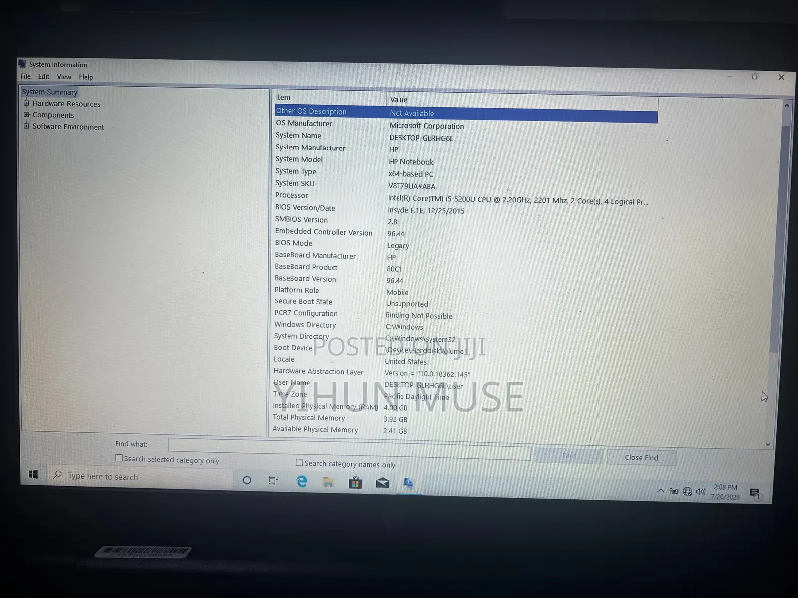 Laptop HP Stream Notebook 4GB Intel Core i5 HDD 512GB