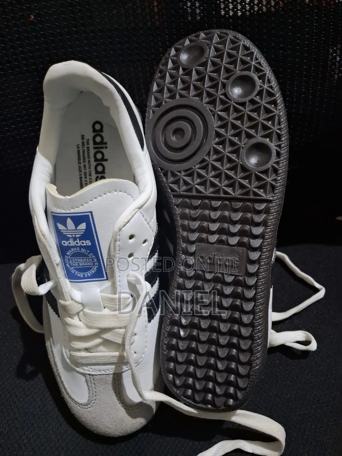 Adisas Samba Og White Upper Leather Three Strips Black Fashion Sneaker