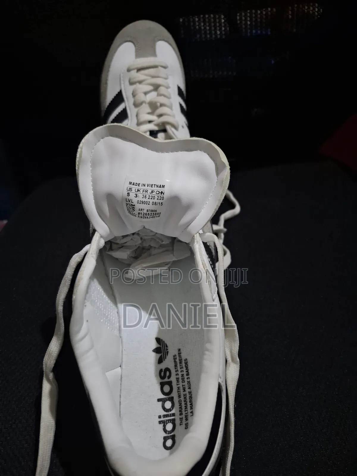 Adisas Samba Og White Upper Leather Three Strips Black Fashion Sneaker